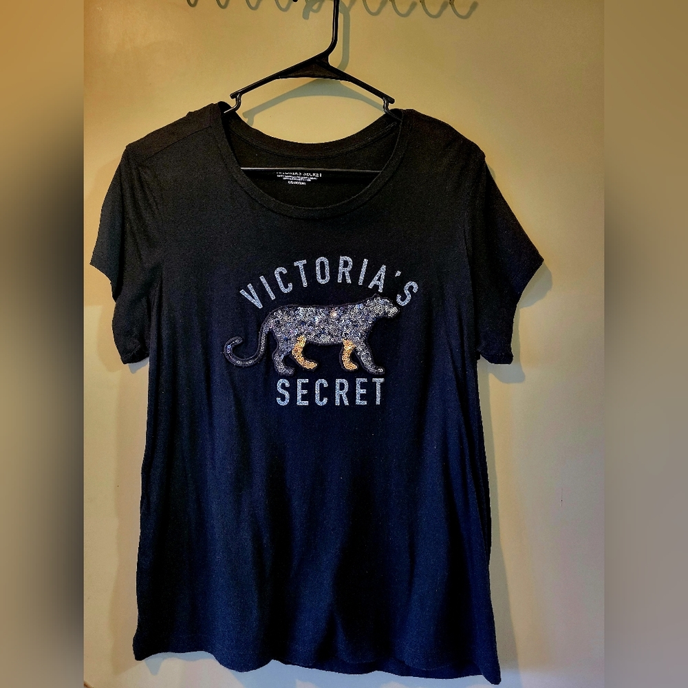Victoria's secret tiger sequin logo shirt
